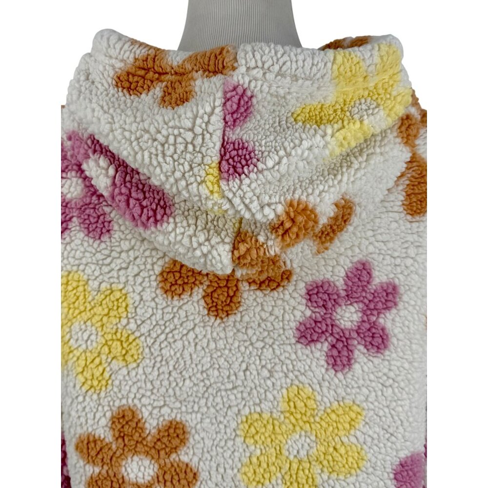 Barbie Flower Faux Sherpa Pullover Floral Hoodie Coat | Barbiecore Girlhoodcore - Picture 11 of 16
